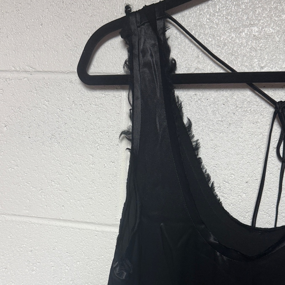 Topshop Black Frayed Edge Blouse - Picture 6 of 10